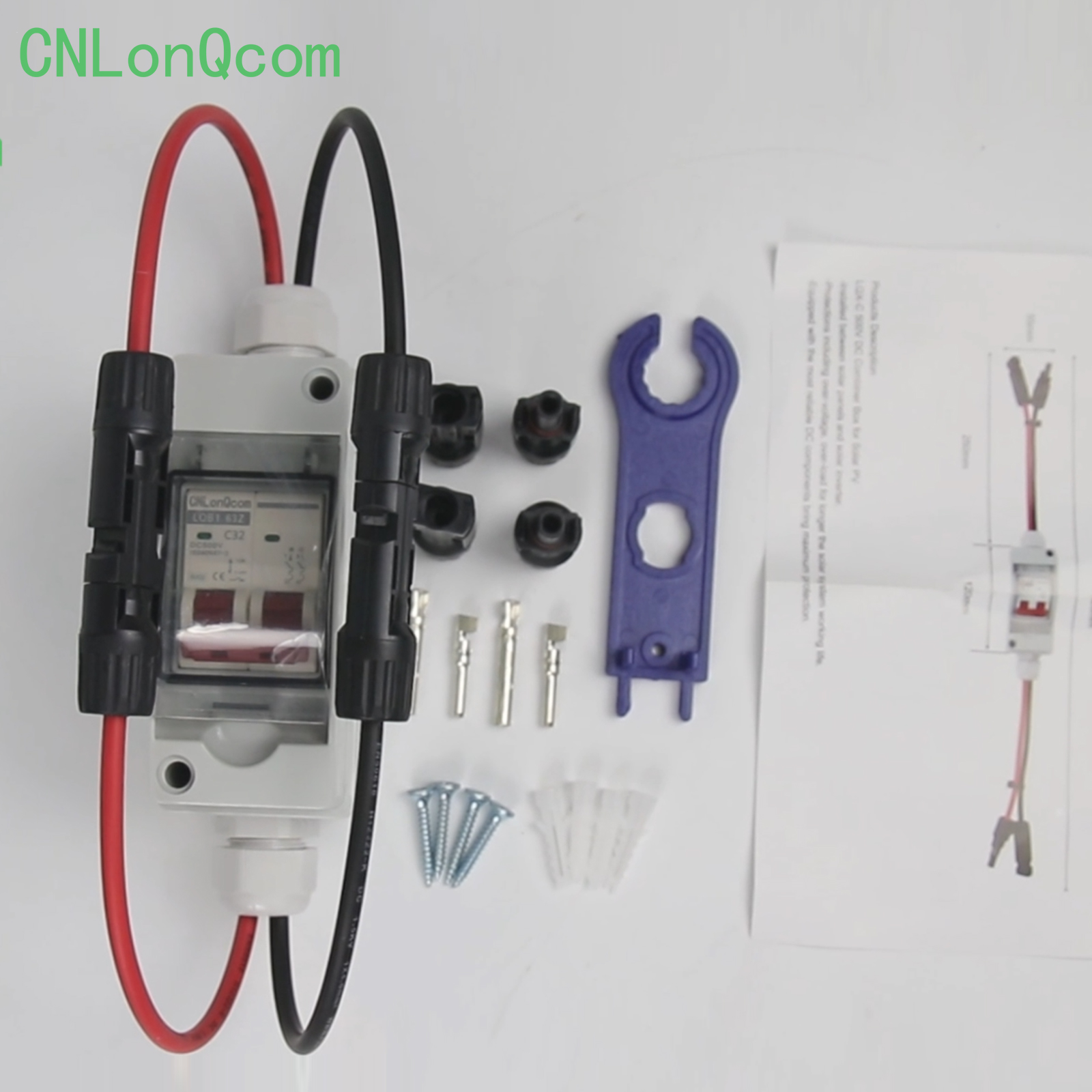 „CNLonQcom“ pristato „LQX-C Solar DC Breaker Box“.